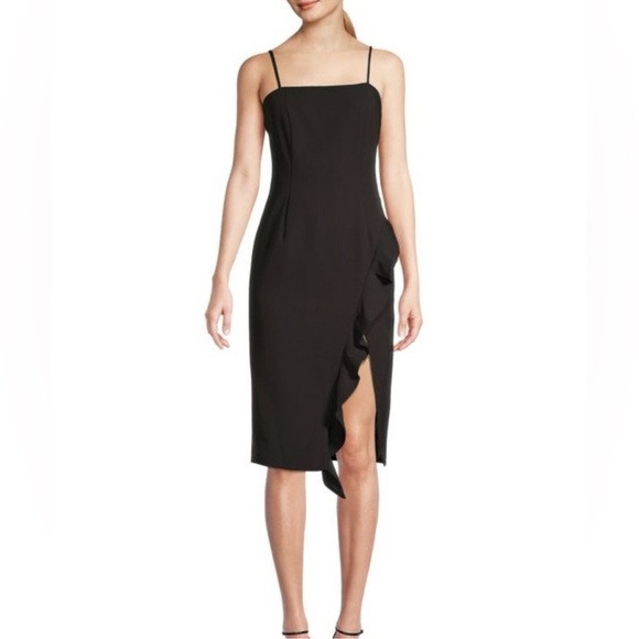 Bardot Dresses & Skirts - Bardot Carmelle Black Dress Ruffle size 4